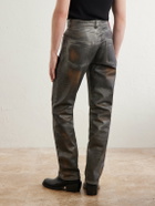 424 - Straight-Leg Leather Trousers - Silver