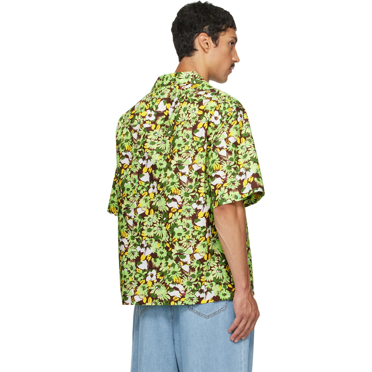 Marni Green Pop Flowers Print Shirt