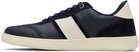 Ferragamo Navy Low Top Signature Sneakers