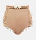 Johanna Ortiz High-rise belted bikini bottoms