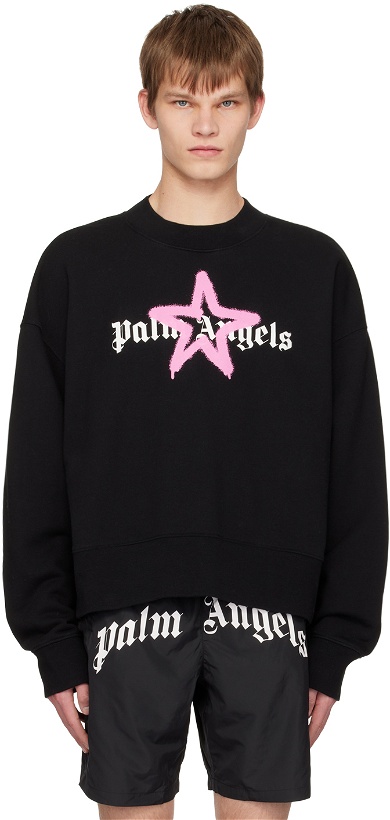 Photo: Palm Angels Black Printed Sweatshirt