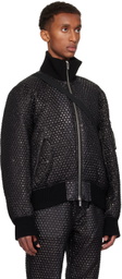 Helmut Lang Black Seatbelt Down Bomber Jacket
