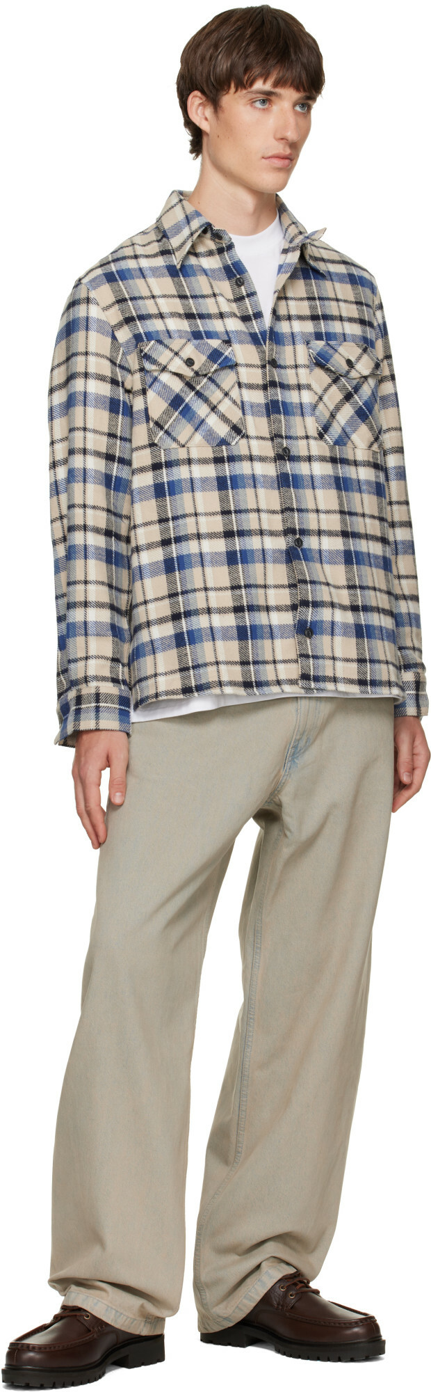 COOR Beige Back Side Color Washed Jeans