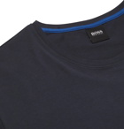 HUGO BOSS - Slim-Fit Logo-Embroidered Stretch-Cotton Jersey Pyjama T-Shirt - Blue