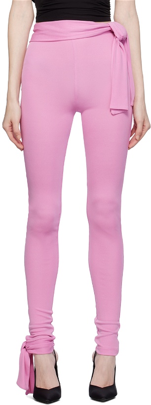 Photo: MSGM Pink Self-Tie Leggings