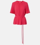 Joseph Libby belted crêpe blouse