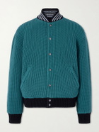 Aimé Leon Dore - Reversible Knitted Cotton-Blend Bomber Jacket - Green