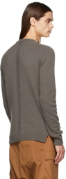 Rick Owens Grey Cashmere Biker Crewneck Sweater