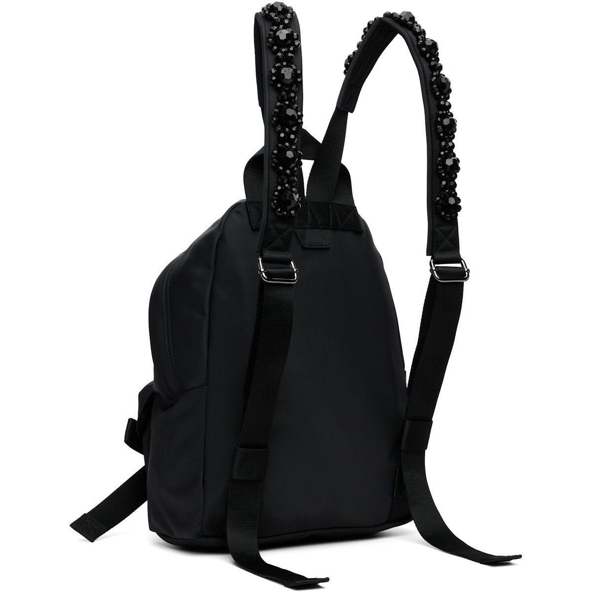 Simone Rocha Black Beaded Utility Bow Backpack
