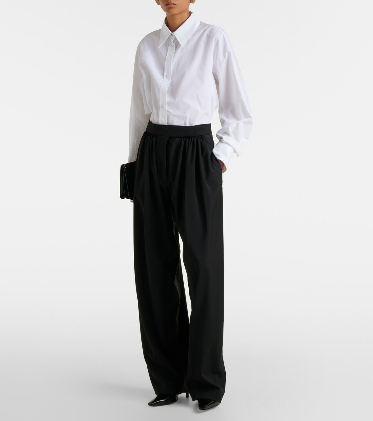 Sportmax Virgin wool pleated balloon pants