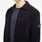 Stone Island Men's Corduroy Overshirt in Navy Blue