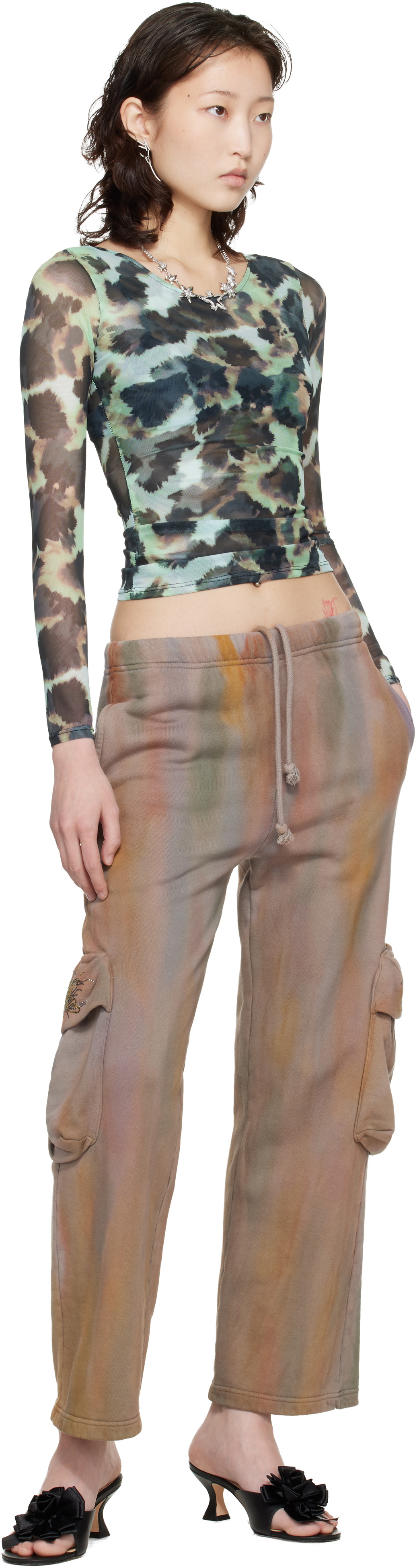 Collina Strada Green & Black Cardio Top
