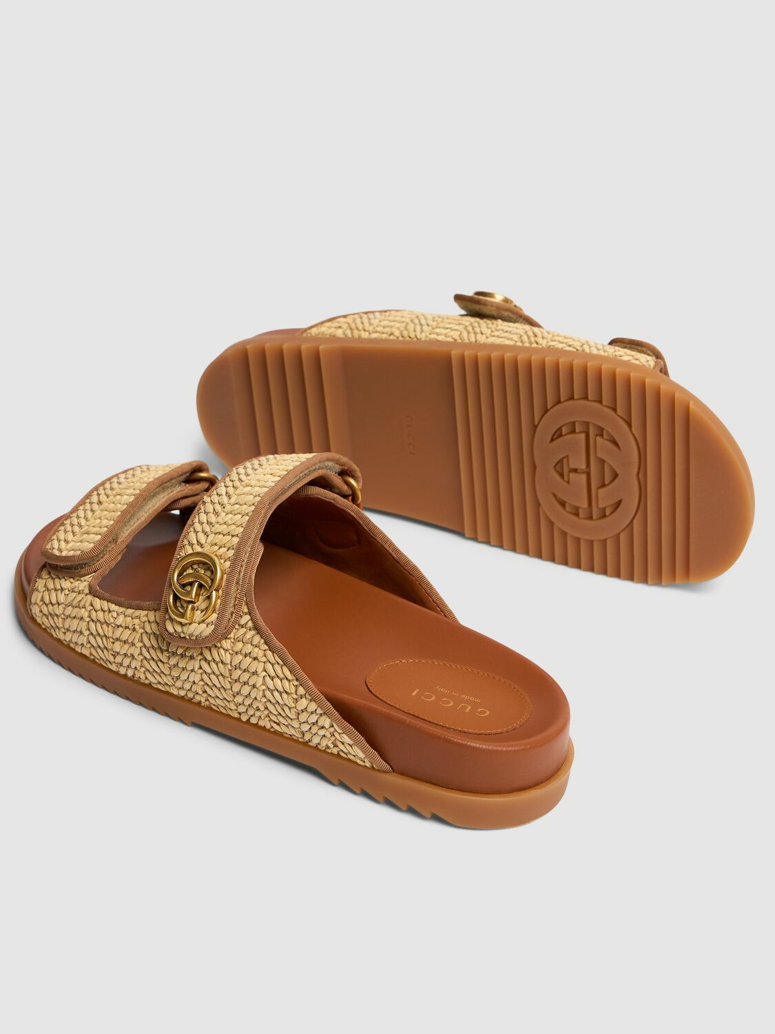 Raffia gucci slides online