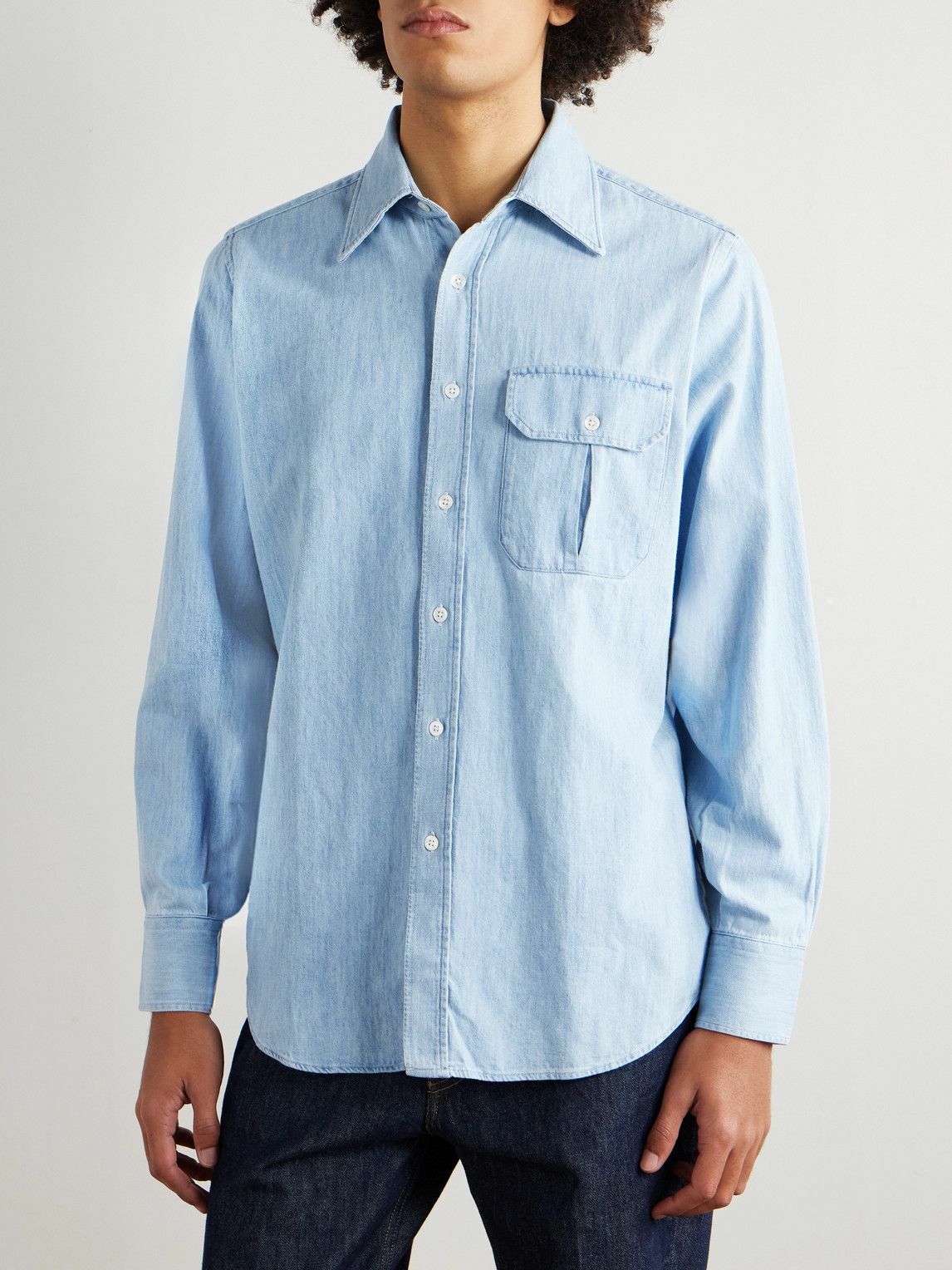 Drake's - Denim Shirt - Blue
