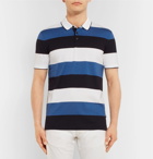 Hugo Boss - Striped Cotton-Jersey Polo Shirt - Men - Blue