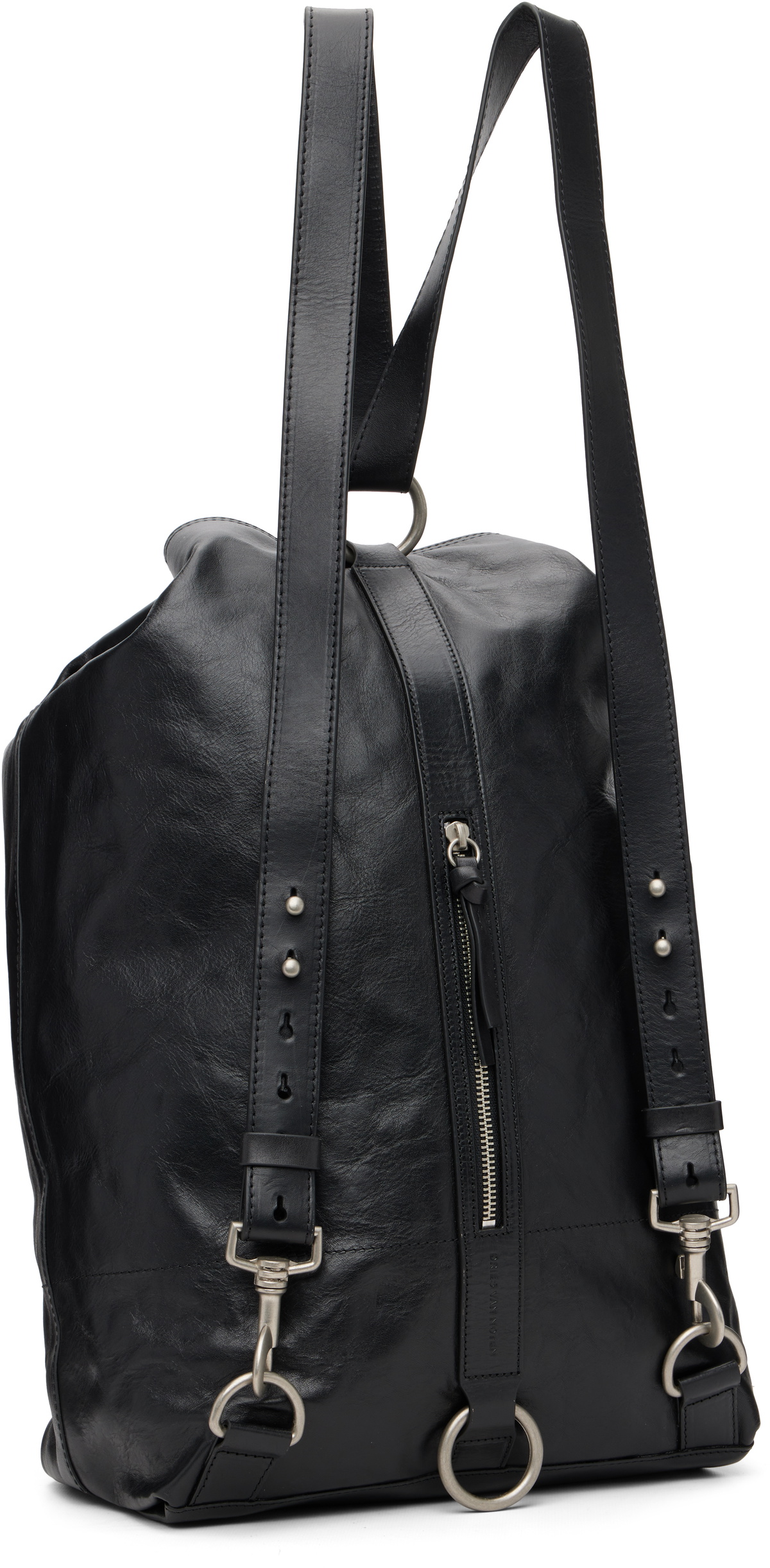 Dries Van Noten Black Adjustable Leather Backpack Dries Van Noten