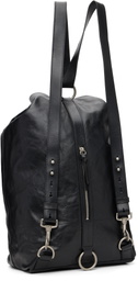 Dries Van Noten Black Adjustable Leather Backpack