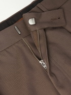 Zegna - Straight-Leg Cotton and Wool-Blend Trousers - Brown