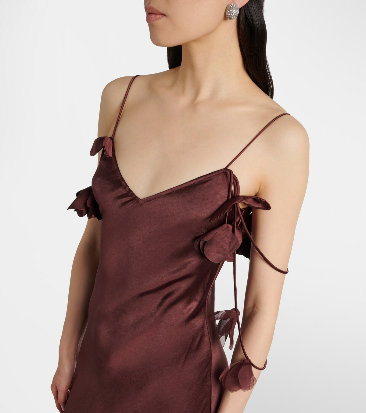 Self-Portrait Embellished satin gown
