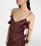 Self-Portrait Embellished satin gown