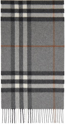 Burberry Gray Check Cashmere Scarf