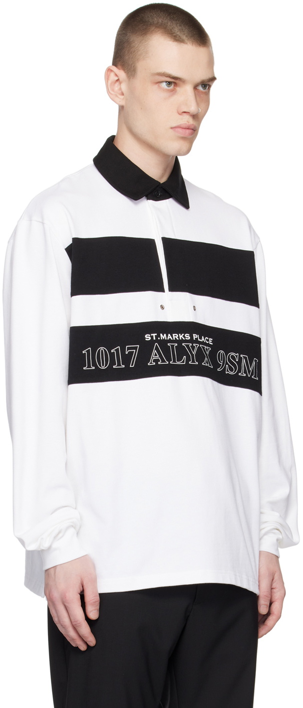 1017 ALYX 9SM White & Black Long Sleeve Polo 1017 ALYX 9SM