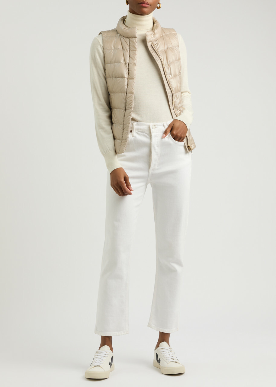 Herno Giulia Quilted Shell Gilet Cream