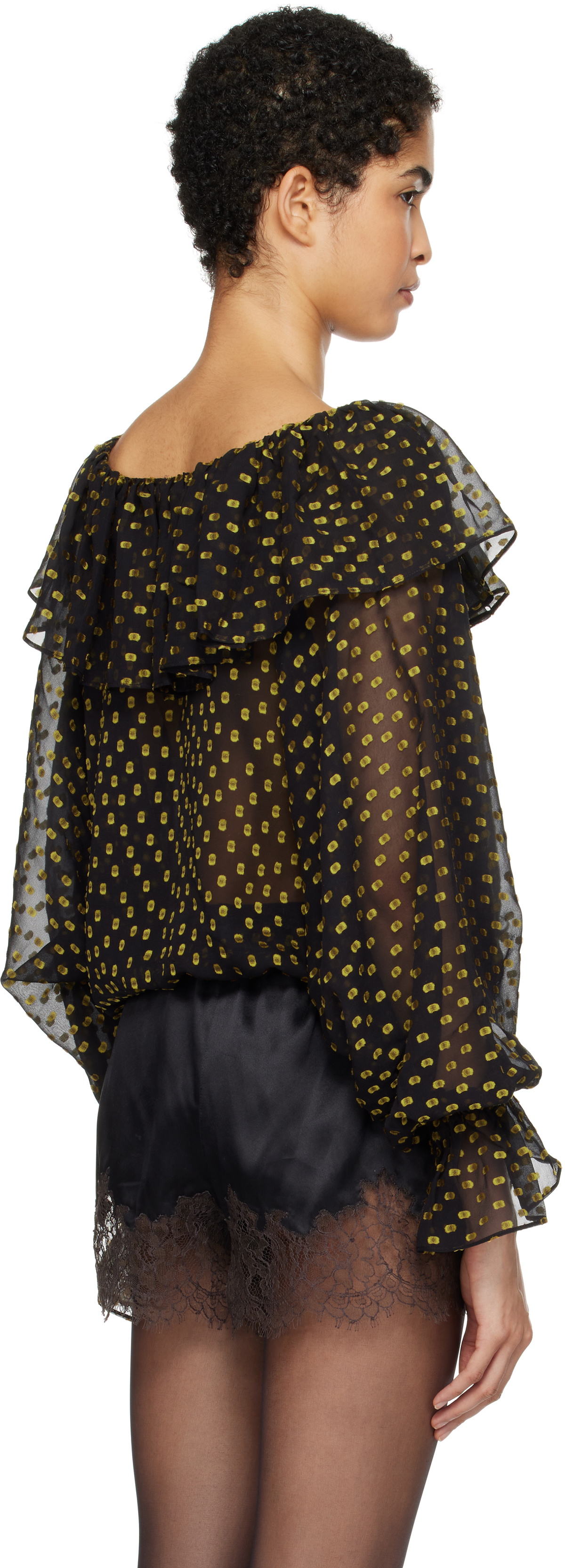 Bode Black Stadium Dot Blouse