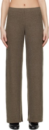 LESET Brown Lauren Wide Leg Lounge Pants