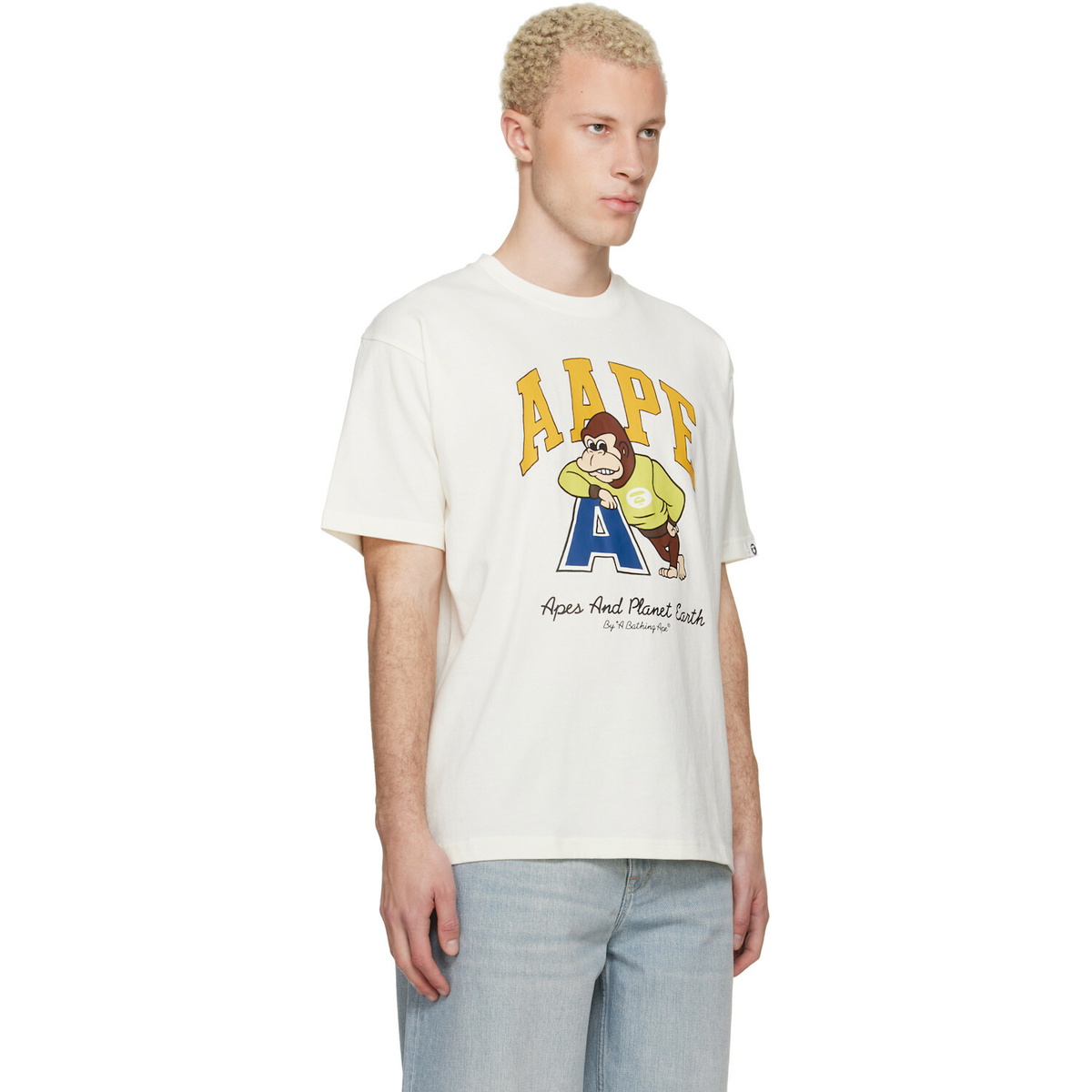 AAPE by A Bathing Ape Off-White Graphic 'AAPE' T-shirt
