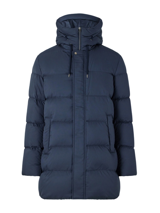 Photo: Herno - Arendelle Quilted Shell Hooded Down Jacket - Blue