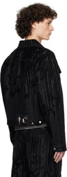 Thug Club Black Blood Lazered Denim Jacket
