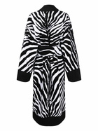 Dolce & Gabbana Black Zebra Print Robe