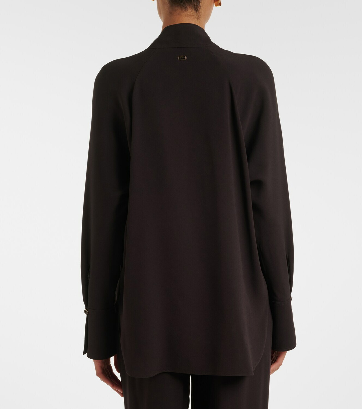 Agnona Tie-neck jersey blouse