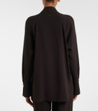 Agnona Tie-neck jersey blouse