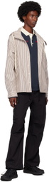 Kijun Brown Stripe Hoodie Shirt