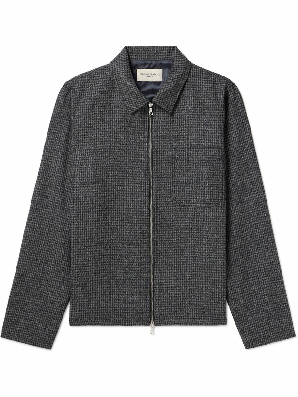 Photo: Officine Générale - Byron Checked Wool Overshirt - Gray