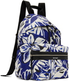 Palm Angels White & Blue Graphic Backpack