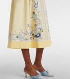 Self-Portrait Floral cotton poplin midi dress