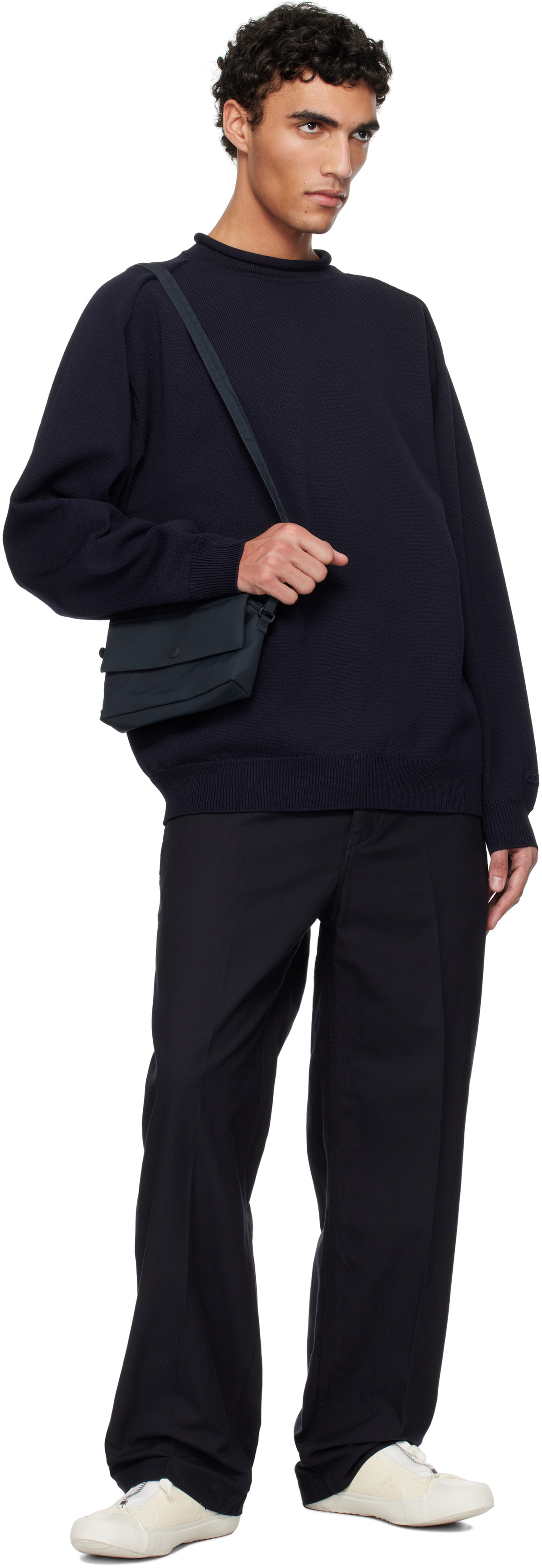 nanamica Navy 12G Crew Neck Sweater Nanamica