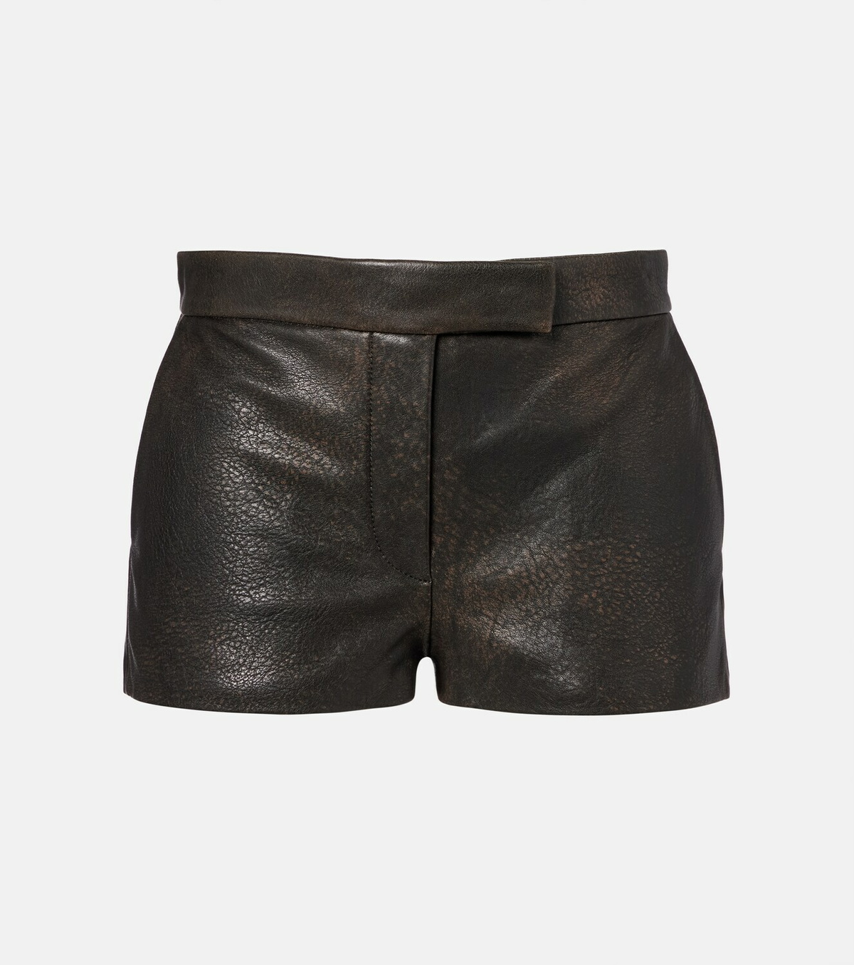 Alex Perry Low-rise leather micro shorts
