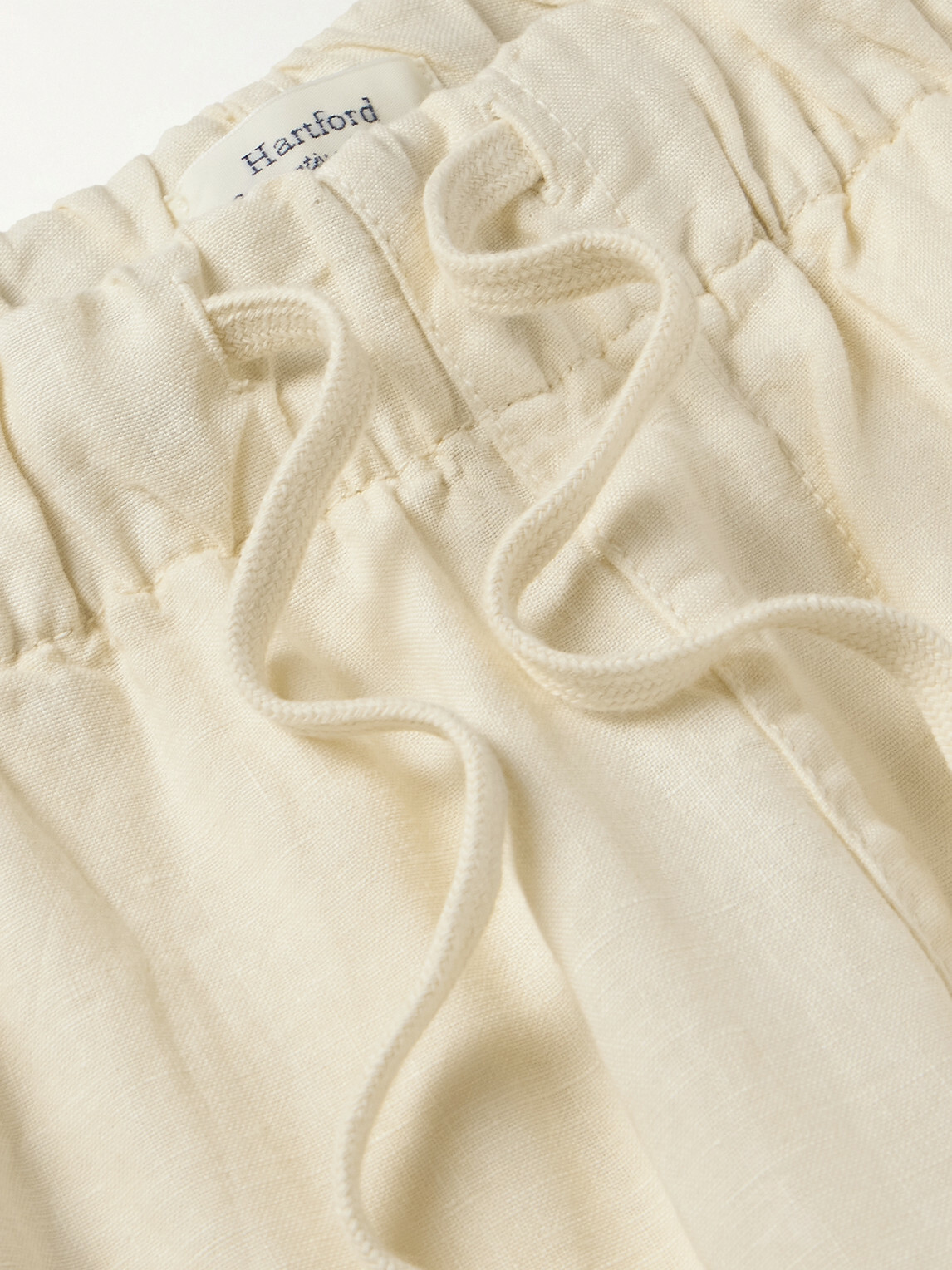 Hartford - Joggy Straight-Leg Linen Drawstring Trousers - Yellow