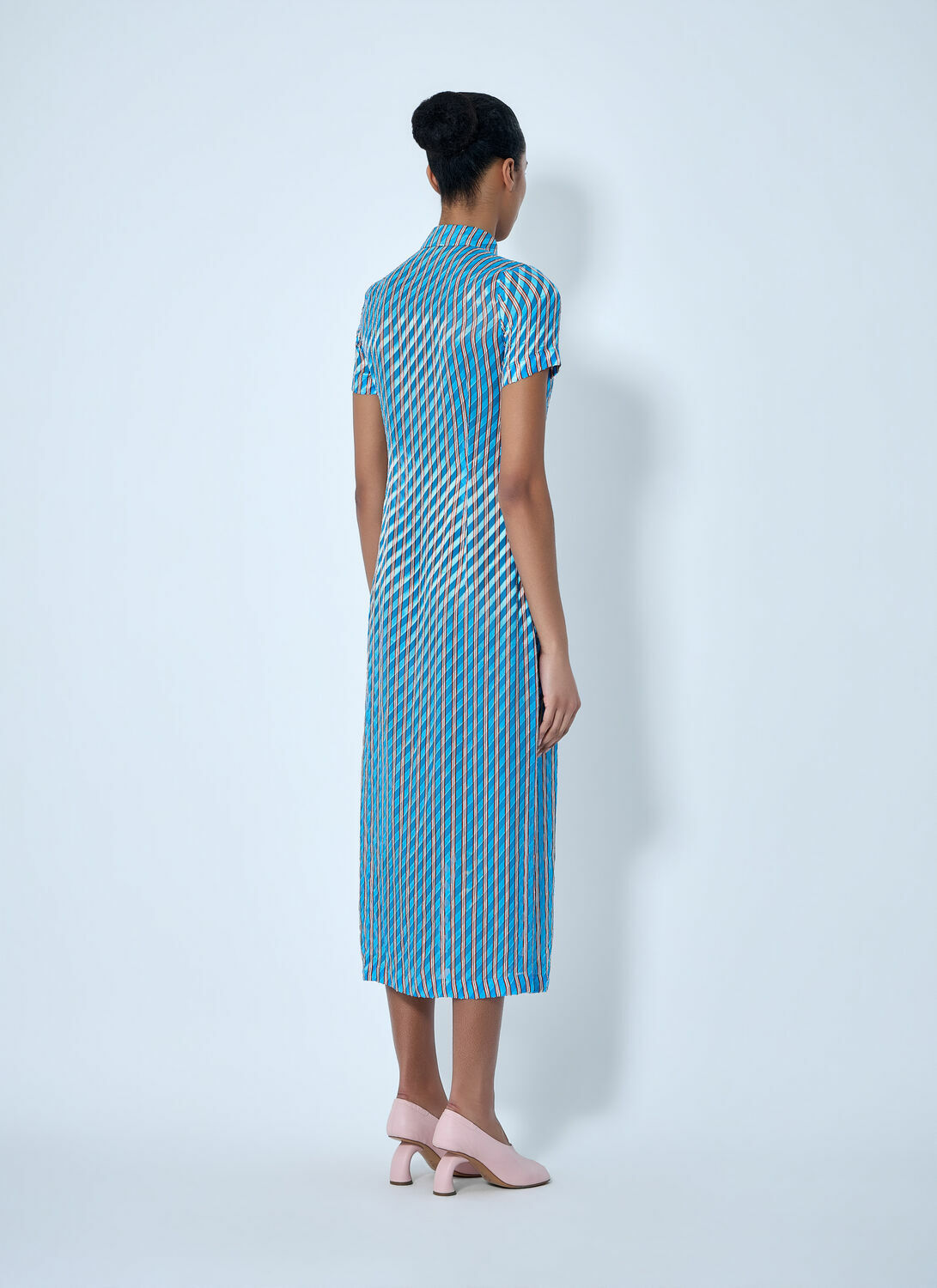 Dries Van Noten Striped Midi Shirt Dress