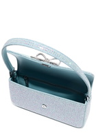 Self-portrait Bow Crystal-embellished Denim top Handle bag - Blue - One Size