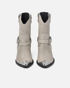 Pinko Texas Suede Boots With Metal Toe Sand
