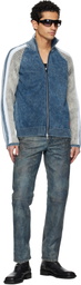 Diesel Blue P-Vyll-Qmbw Leather Pants