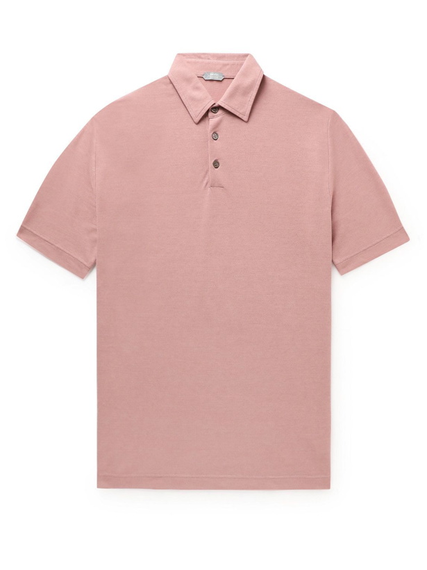 Photo: Incotex - Slim-Fit Ice Cotton-Jersey Polo Shirt - Pink