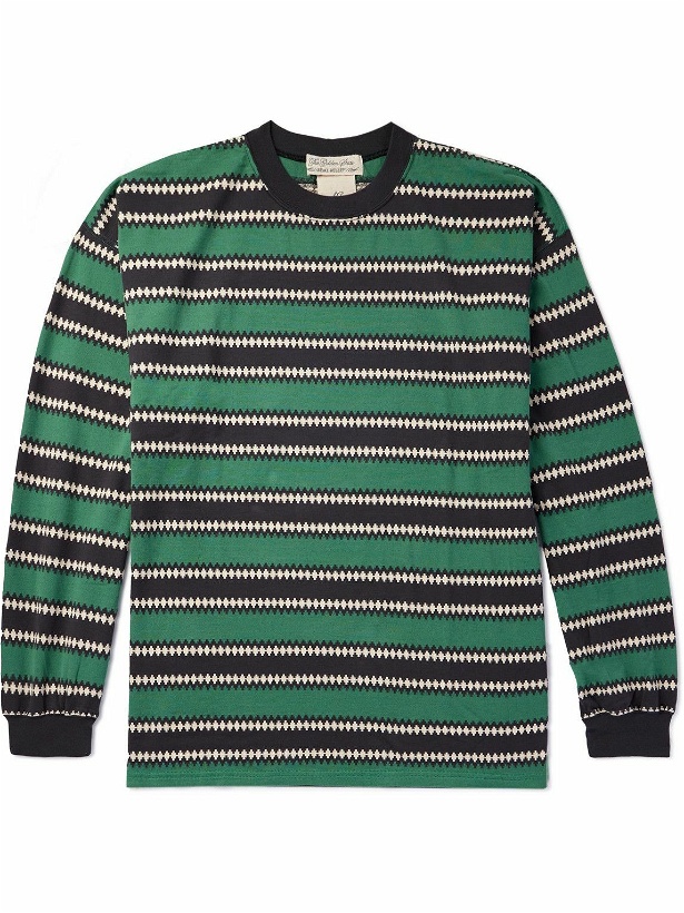 Photo: Remi Relief - Striped Cotton-Jersey T-Shirt - Green