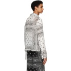 Dion Lee White and Black Paisley Shirt