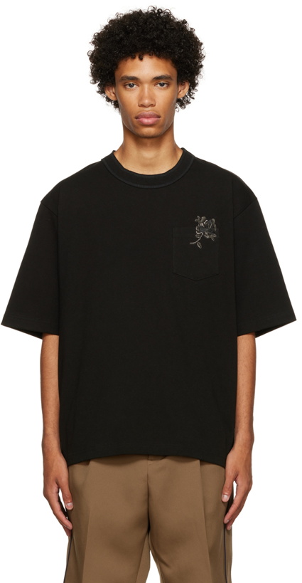 Photo: sacai Black Embroidered T-Shirt